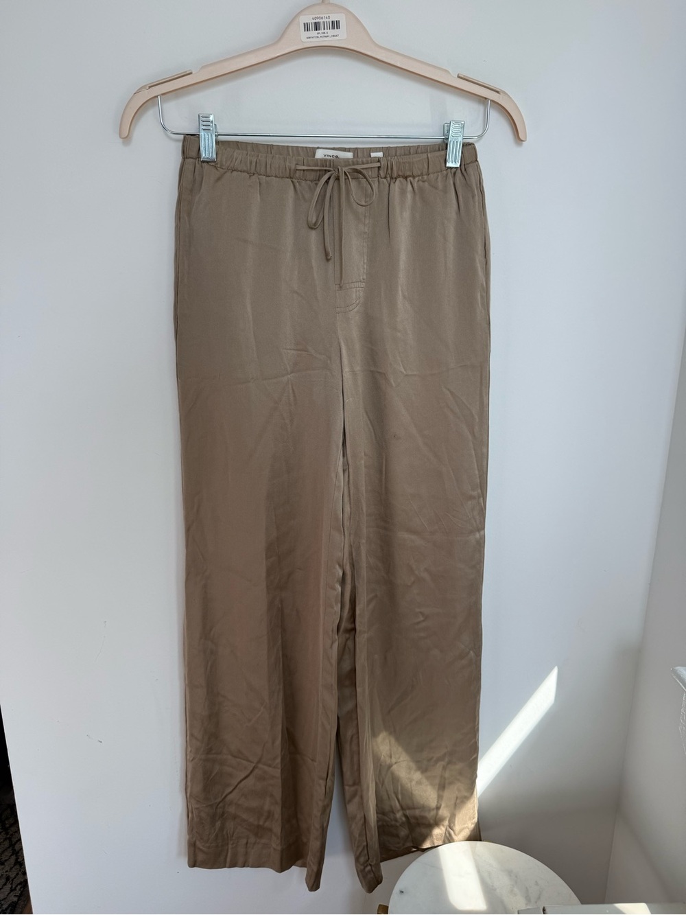 Vince Silk Drawstring Wide-Leg Pants